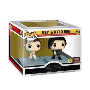 Funko Pop Star Wars Rey & Kylo Ren Glow in Dark 2024 Exclusive 758 NEW IN BOX